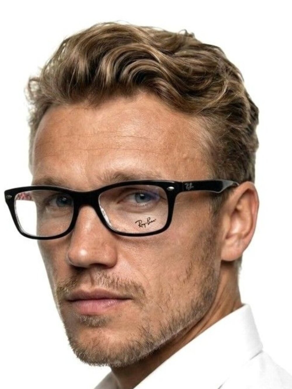 Ray Ban RX5228 5014 Eyeglasses Black on White  50mm Square Frame
